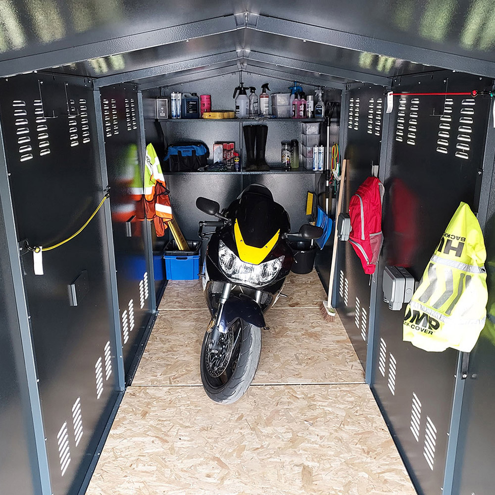 Asgard Centurion 5x 18ft Double Door Green High Security Apex Motorcycle Garage Image 5