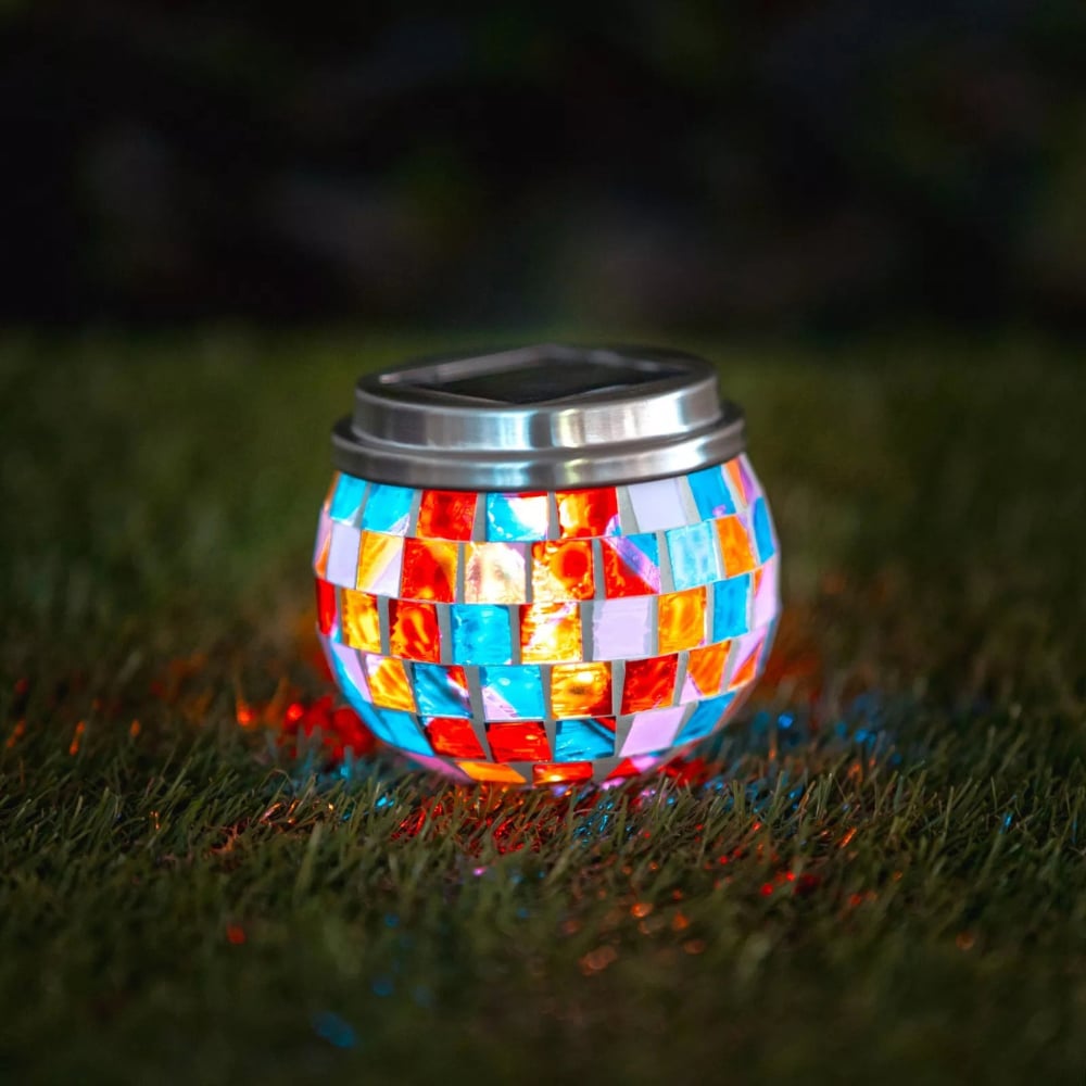 Garden Mile 2 Pack Mosaic Jar Solar LED Light Image 6