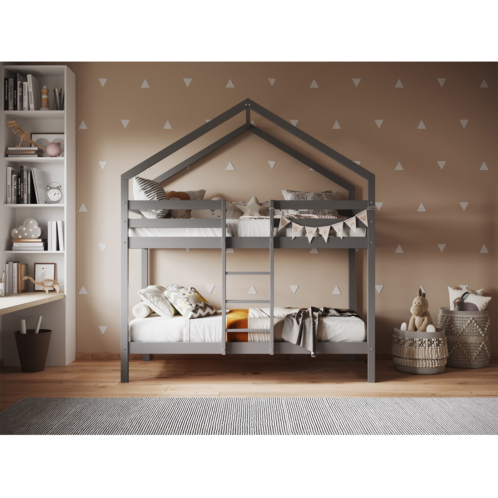 Flair Grey Wooden Nest House Bunk Bed Image 3
