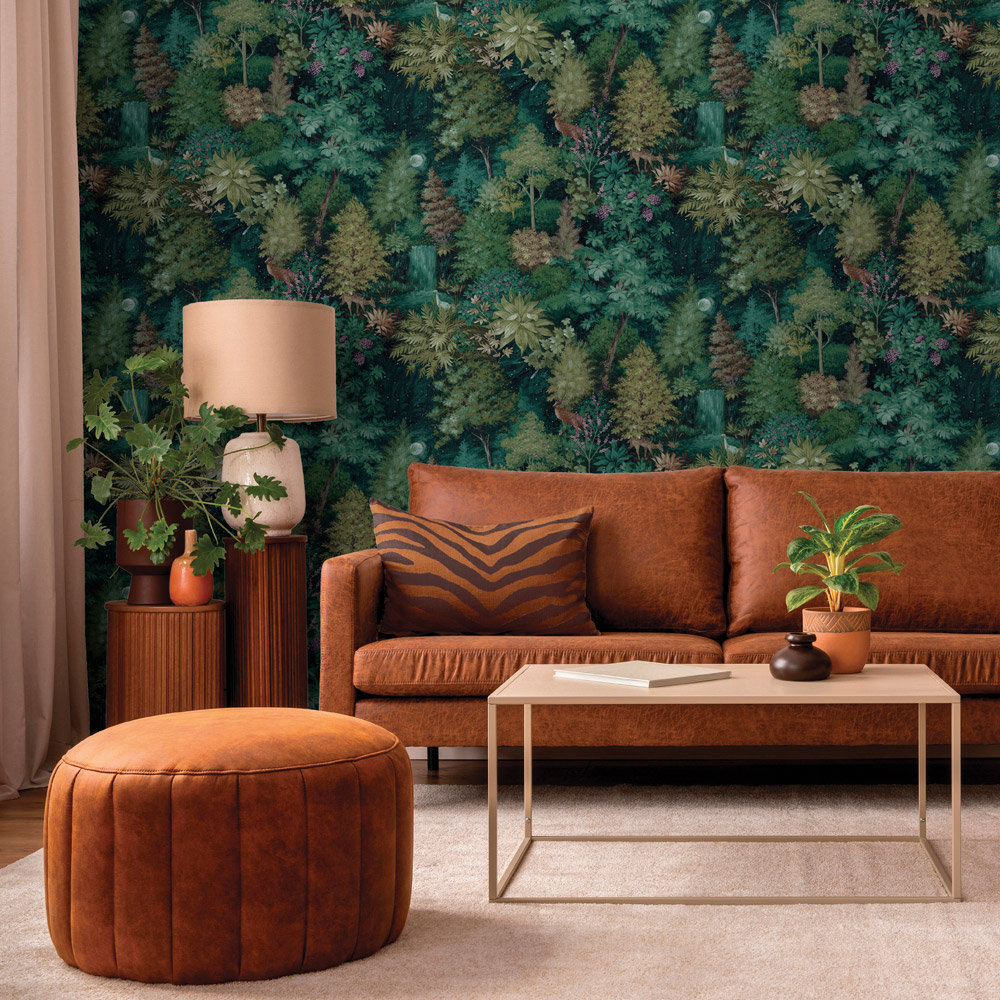 Holden Decor Midnight Woods Green Wallpaper Image 3