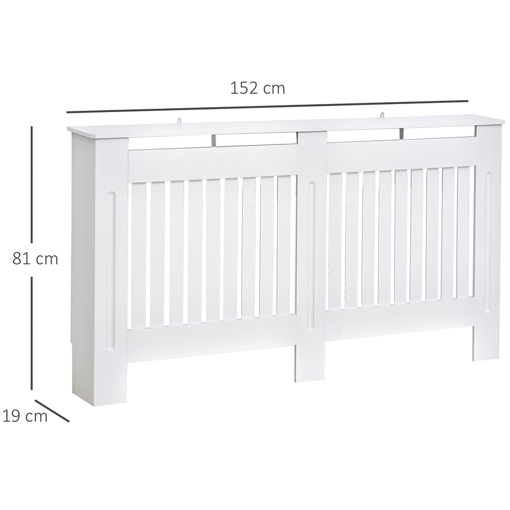 HOMCOM MDF White Vertical Slatted Radiator Cover Image 6