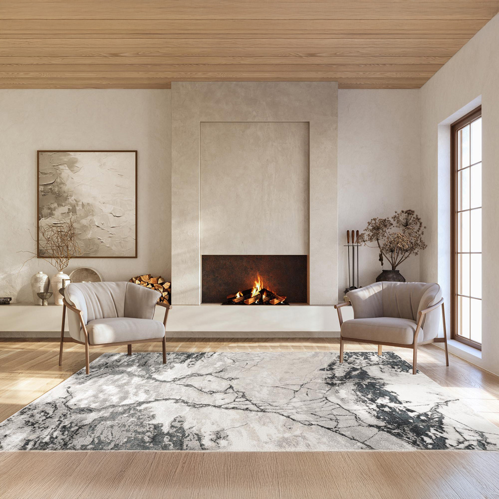 Desire Rugs Elysium Modern Abstract Metallic Sheen Huracan Grey Rug 120 x 170cm Image 5