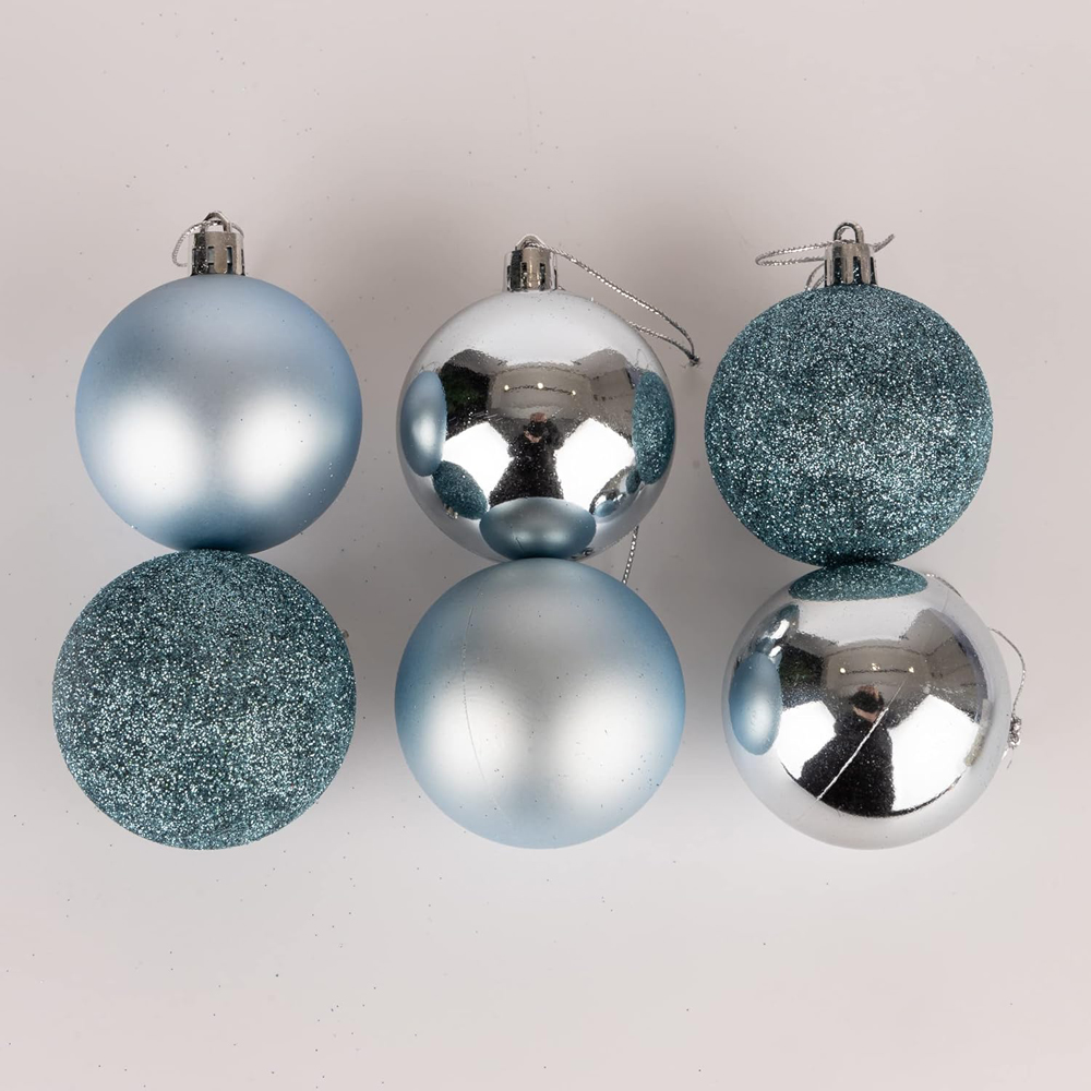 Shatchi Light Blue 6cm Shatterproof Christmas Baubles 18 Pack Image 5