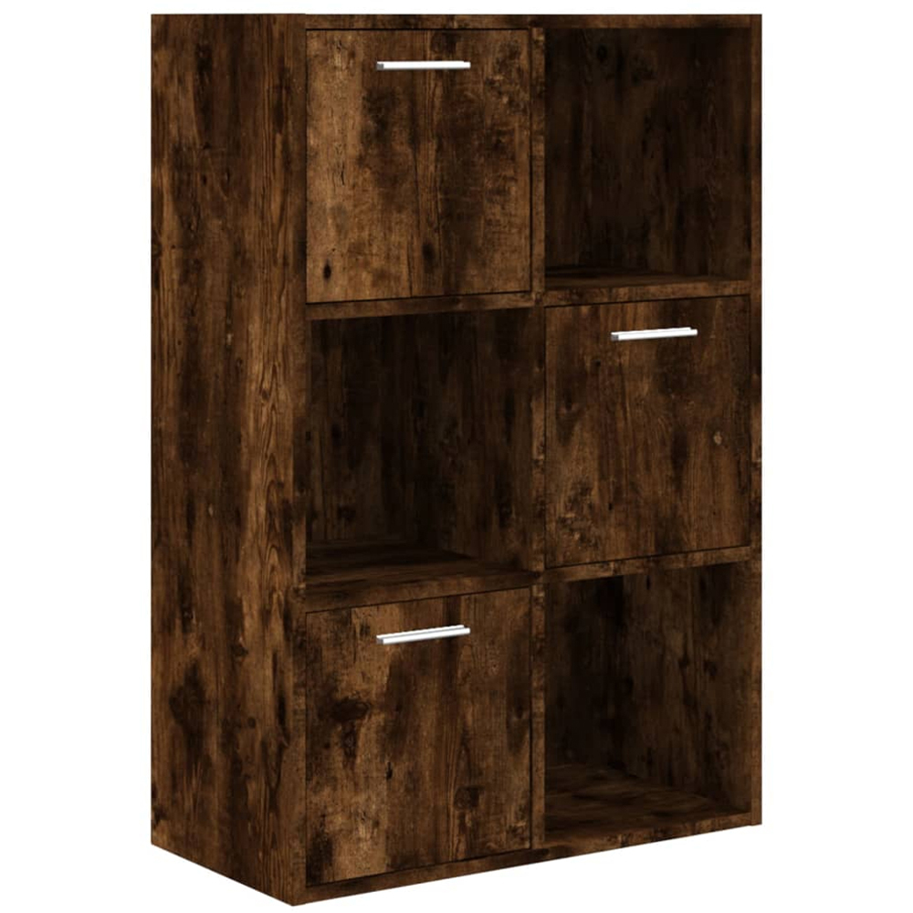 vidaXL 3 Door 3 Shelf Smoked Oak Storage Cabinet Image 2