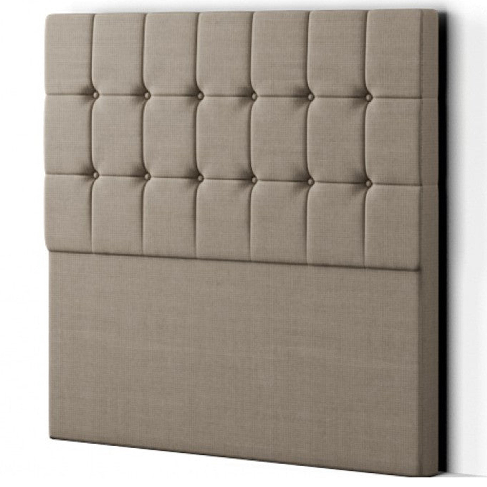 Eleganza Venezia King Size Beige Linen Floor Standing Headboard Image 2