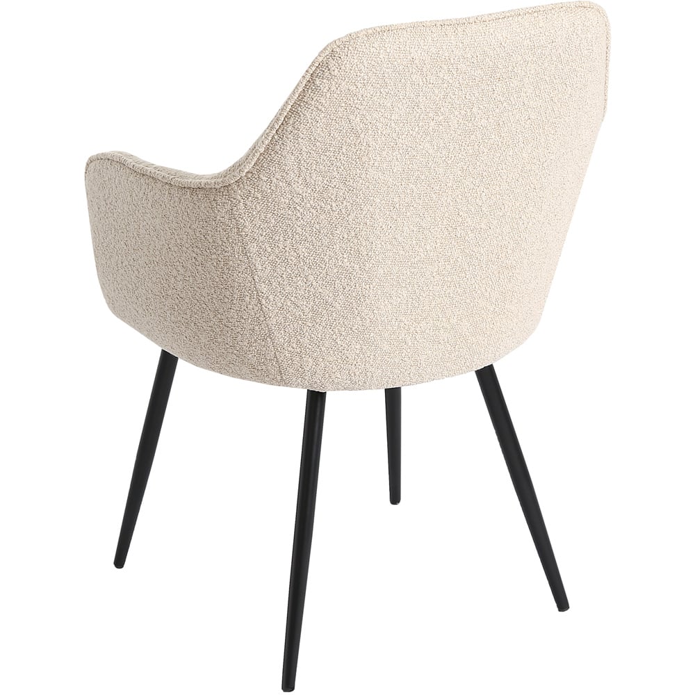 Pair of Muse Accent Chairs in Boucle Upholstery - Cream Image 5