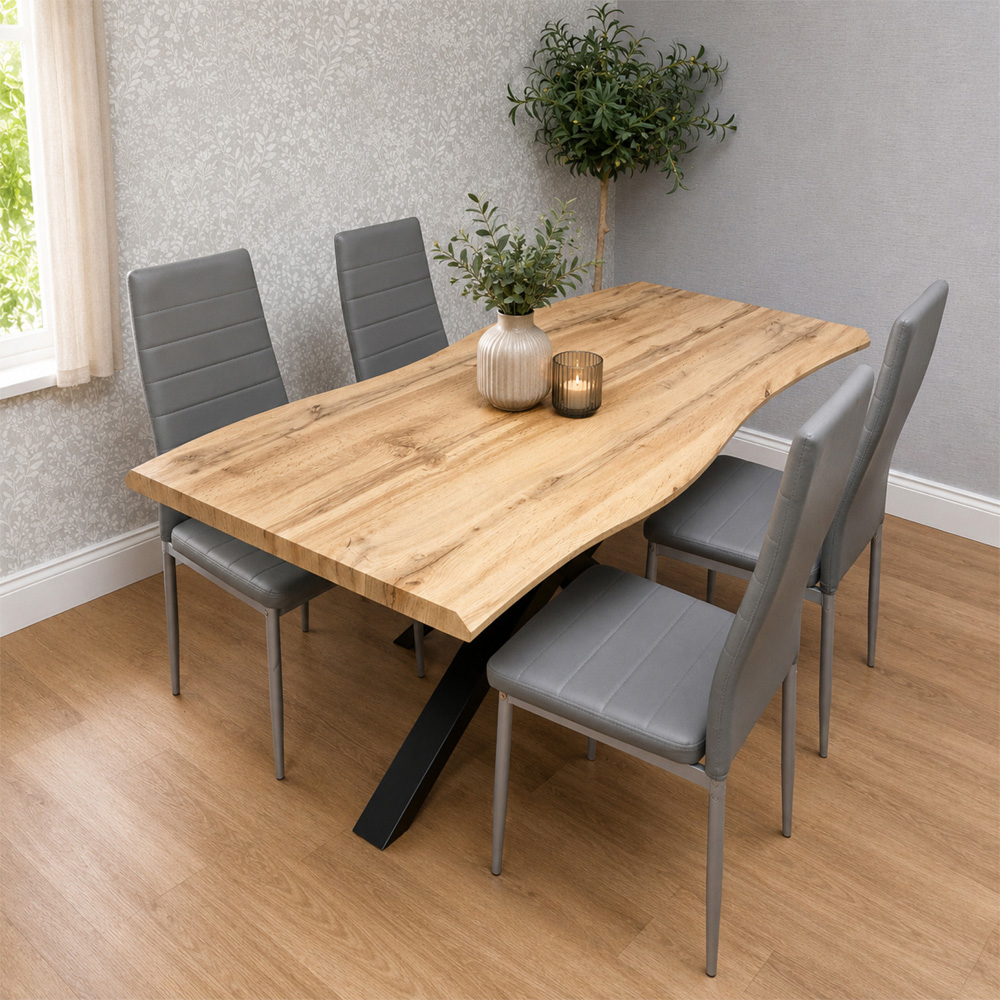 Kosy Koala 4 Seater Wooden Dining Set Grey Image 1