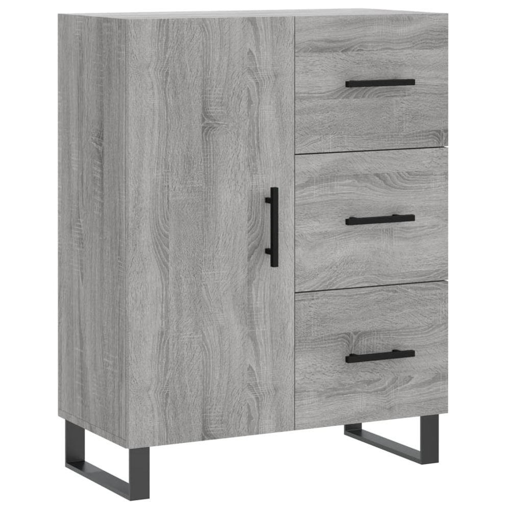 vidaXL Single Door 3 Drawer 3 Shelf Grey Sonoma Highboard Image 7