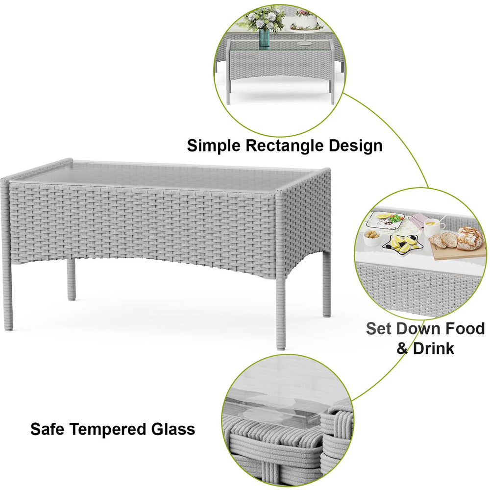 Rattrix 4 Seater Grey Rattan Garden Furniture Set with Cushion Image 5
