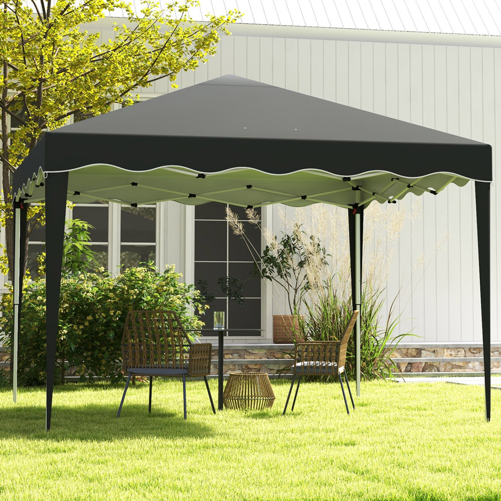 Outsunny 3 x 3m Black Steel Frame Pop Up Gazebo Image 1