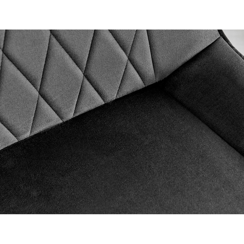 Furniturebox Cesano Set of 2 Black Velvet Dining Chair Image 6