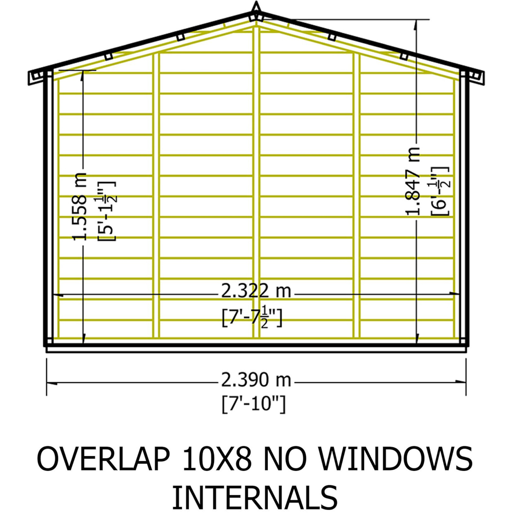 Shire 10 x 8ft Double Door Dip Treated Overlap Apex Shed Image 8