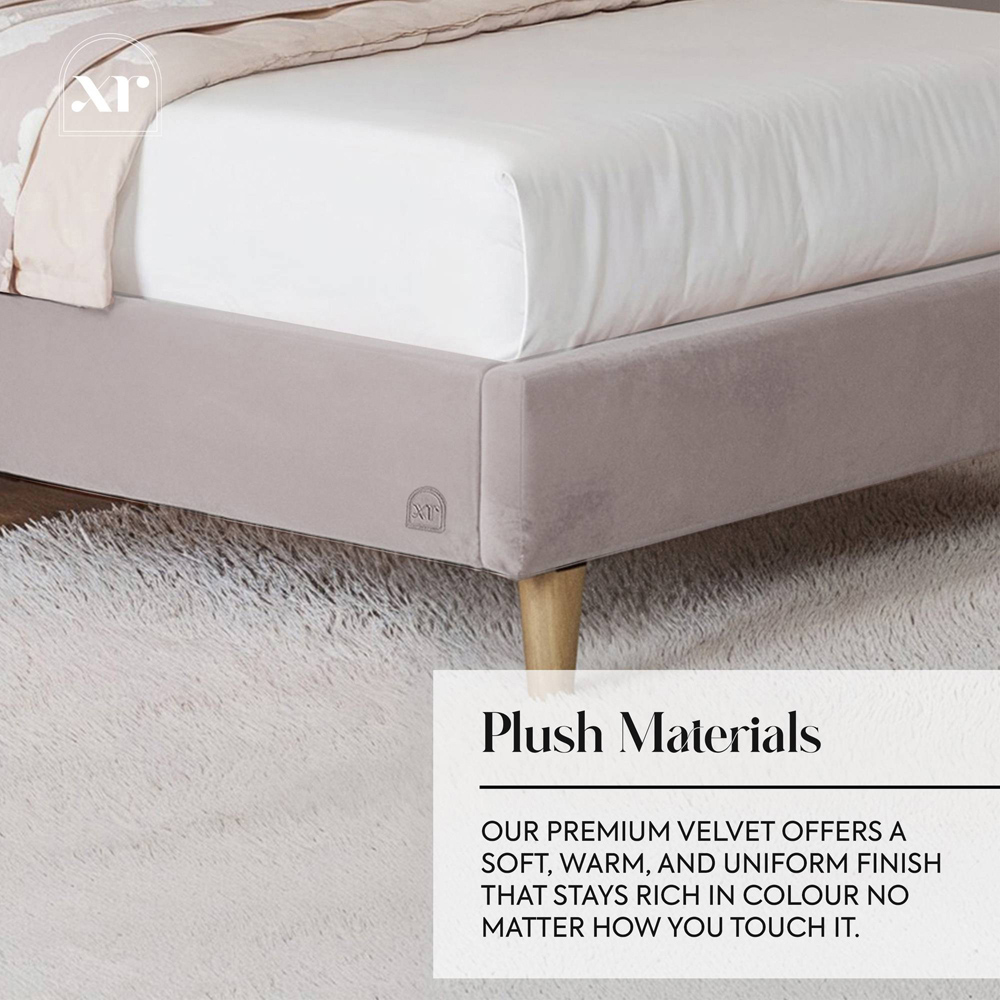XR Living Lily Single Grey Velvet Bed Frame with App Controlled RGB LED Light Image 3