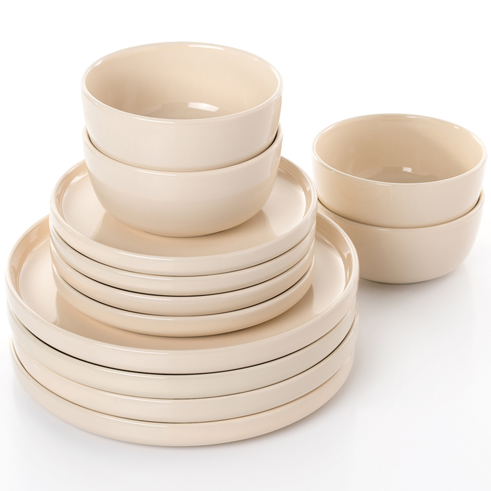 Waterside Cream Lipped 12 Piece Dinner Set Image 3