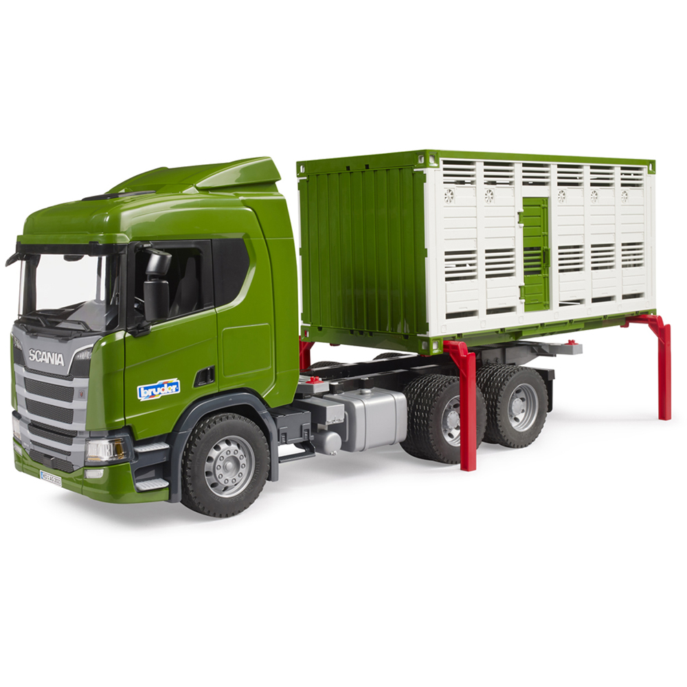 Bruder Kids Scania Super 560R Cattle Transportation Truck with Cattle Playset Model Image 5