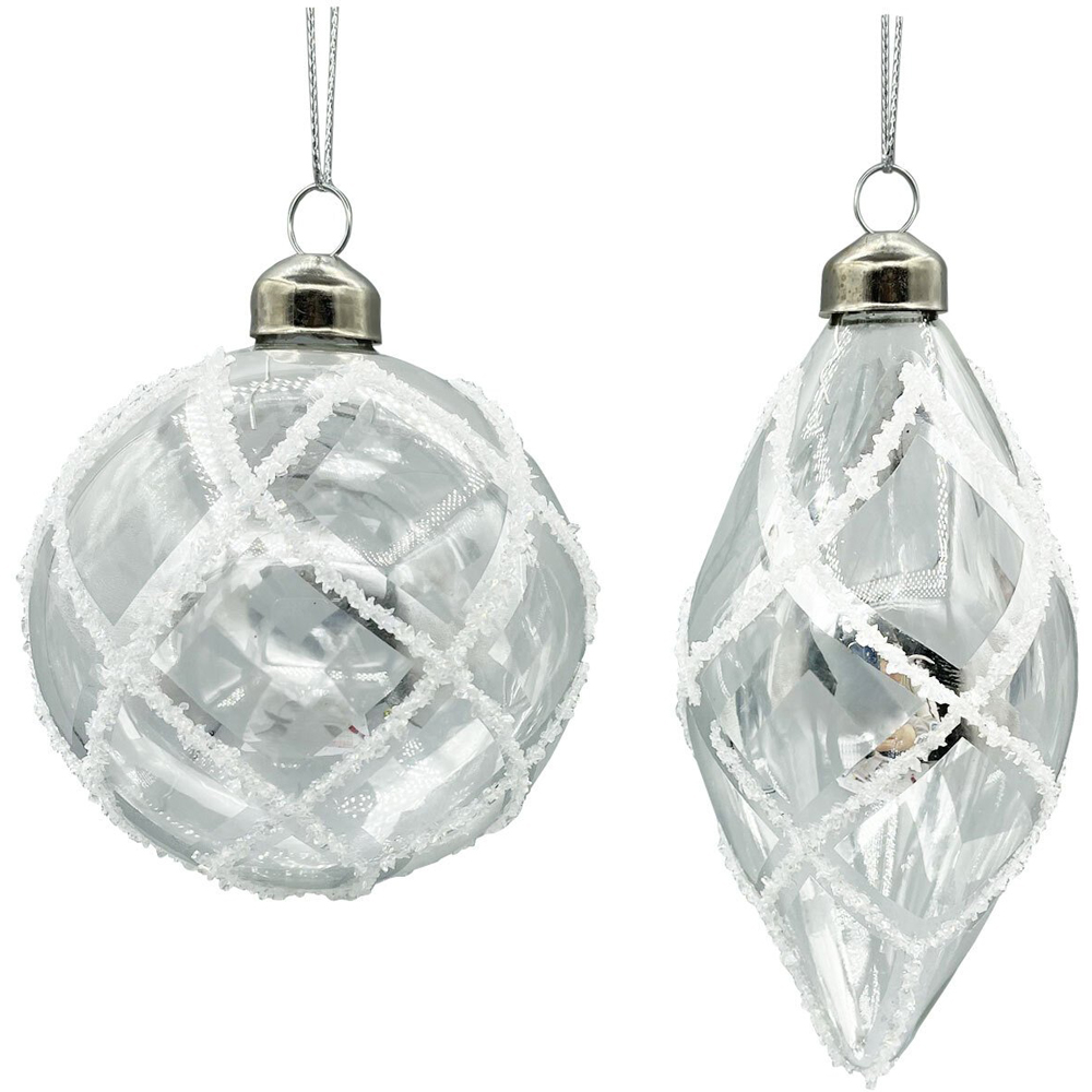 Whimsical Cheer Silver Glitter Wrapped Bauble Image