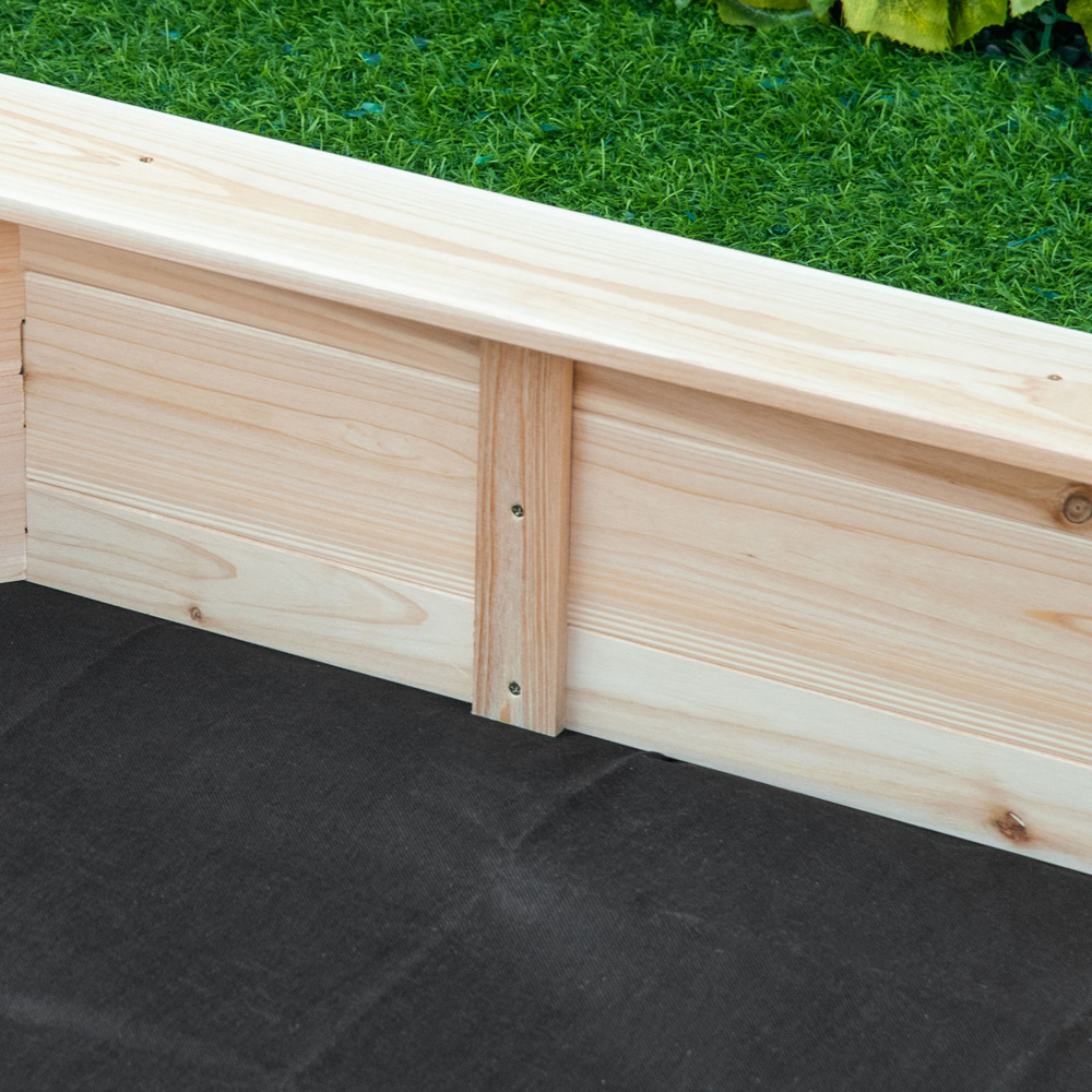 Outsunny Kids Wooden Sandbox with Cover Image 3