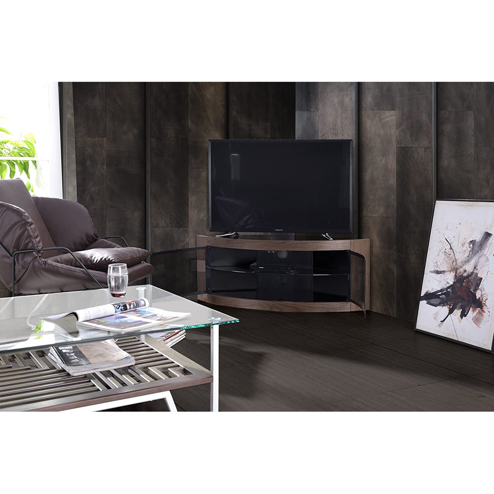 Centurion Supports Pangea 2 Door 2 Shelf Black Walnut TV Cabinet Image 7