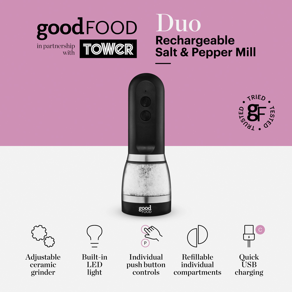 Good Food GF847069 Rechargeable Duo Salt and Pepper Mill Image 2