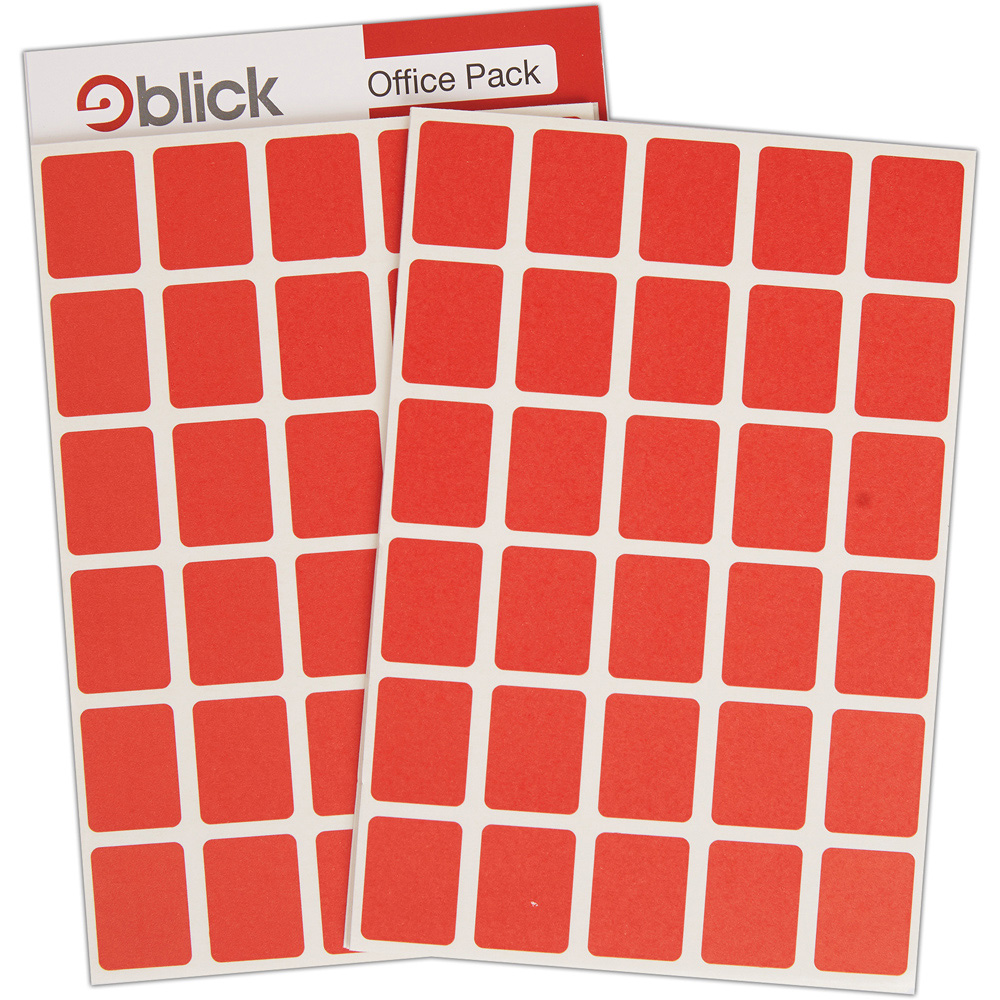 Blick Red Rectangular Self Adhesive Office Stickers 19 x 25mm 960 Pack Image 4