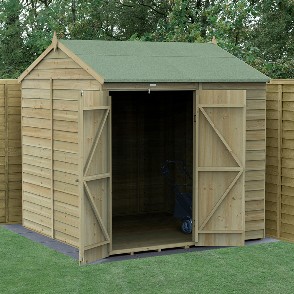 Forest Garden 4LIFE 7 x 7ft Double Door Reverse Apex Shed Image 2