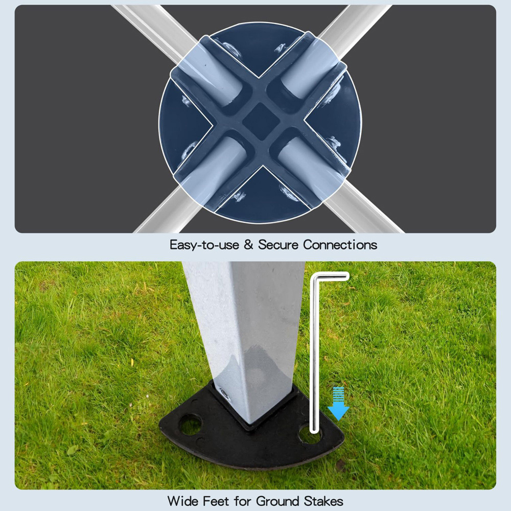 Alivio 3 x 3m Grey Foldable Pop Up Gazebo Image 6