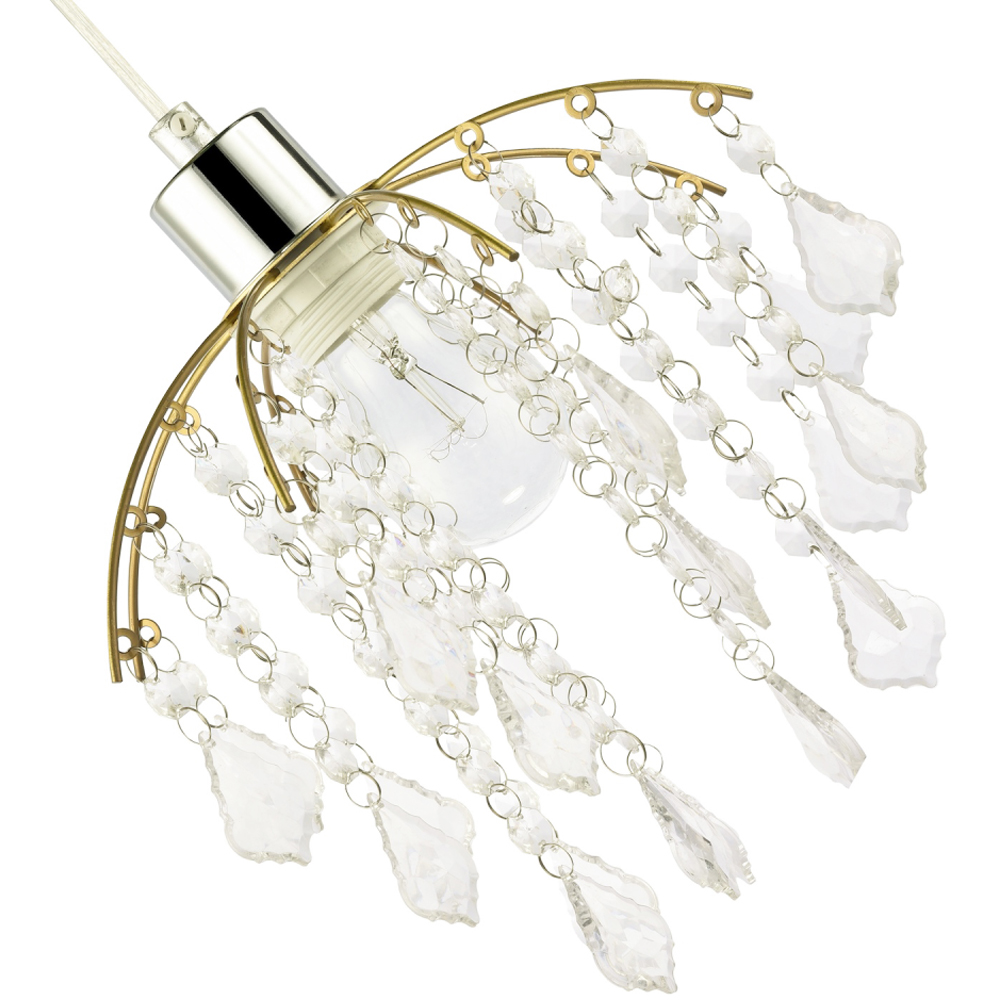 Happy Homewares Gold Frame Waterfall Pendant Shade with Acrylic Droplet Image 4