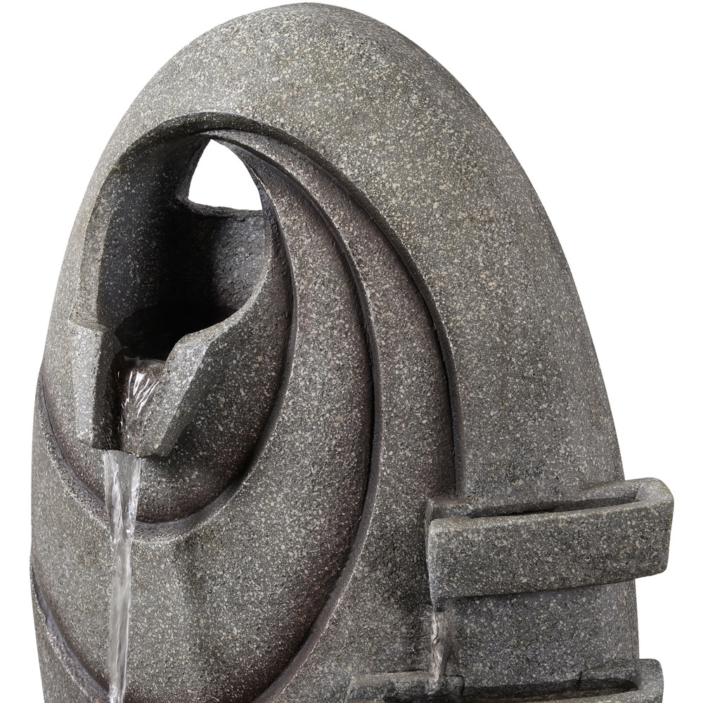 Teamson Home Grey Modern Oval Outdoor Fountain Image 6
