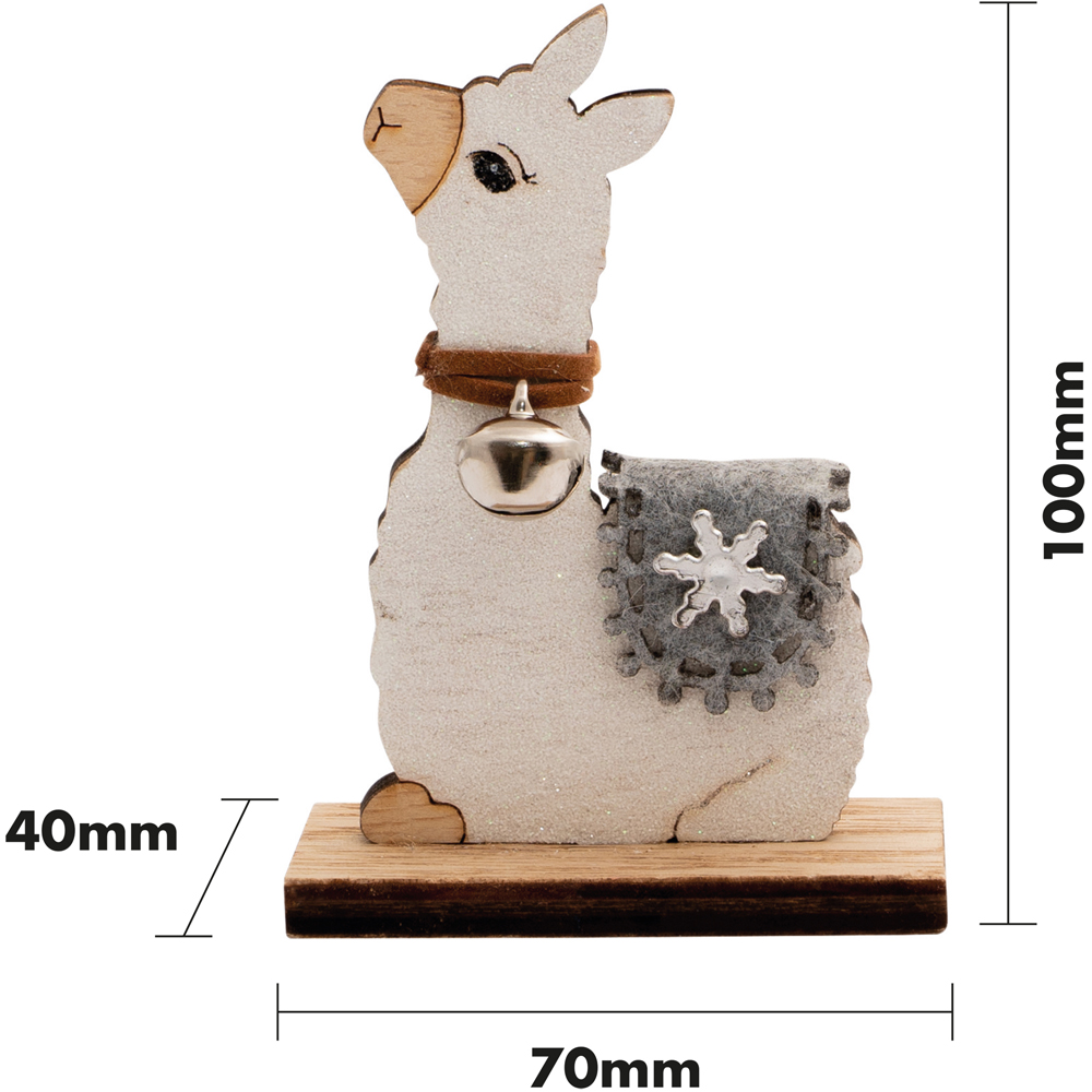 St Helens Wooden Sitting Down Alpaca Ornament Image 8