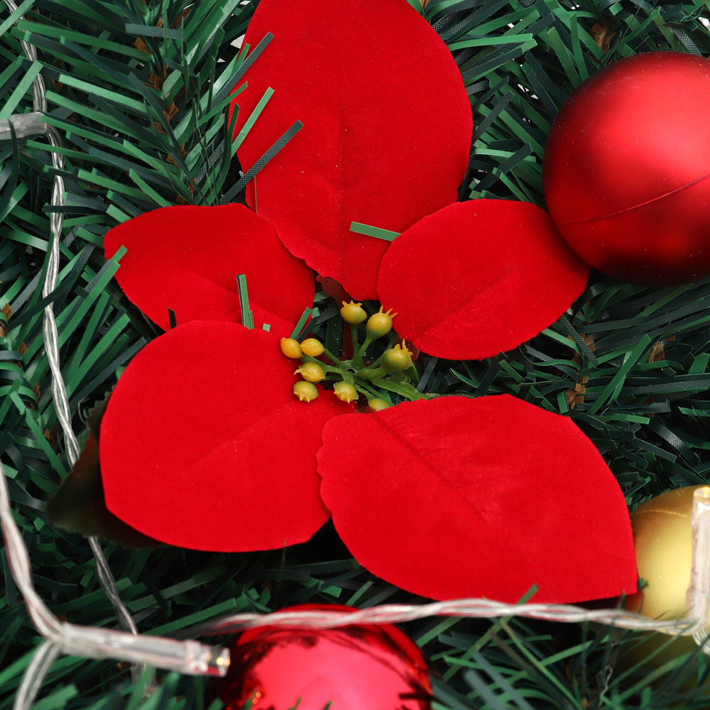 Living and Home Warm White LED Green Classic Artificial Christmas Swag 180cm Image 3