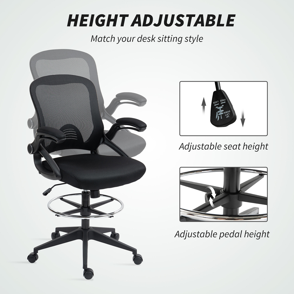 Portland Black Height Adjustable Mesh Swivel Office Chair Image 6