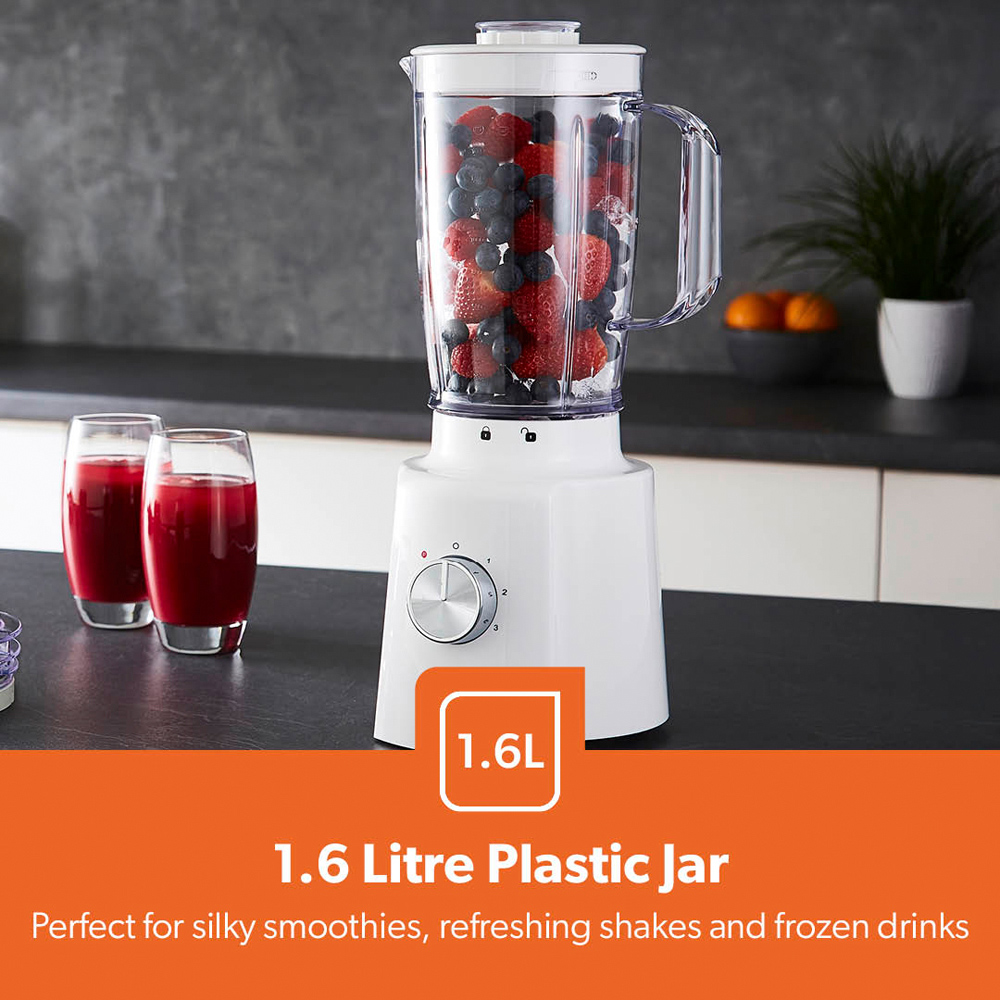 Geepas GSB44118UK-WT White 1.6L 2-in-1 Food Jug Blender and Mini Coffee Spice Grinder 650W Image 6