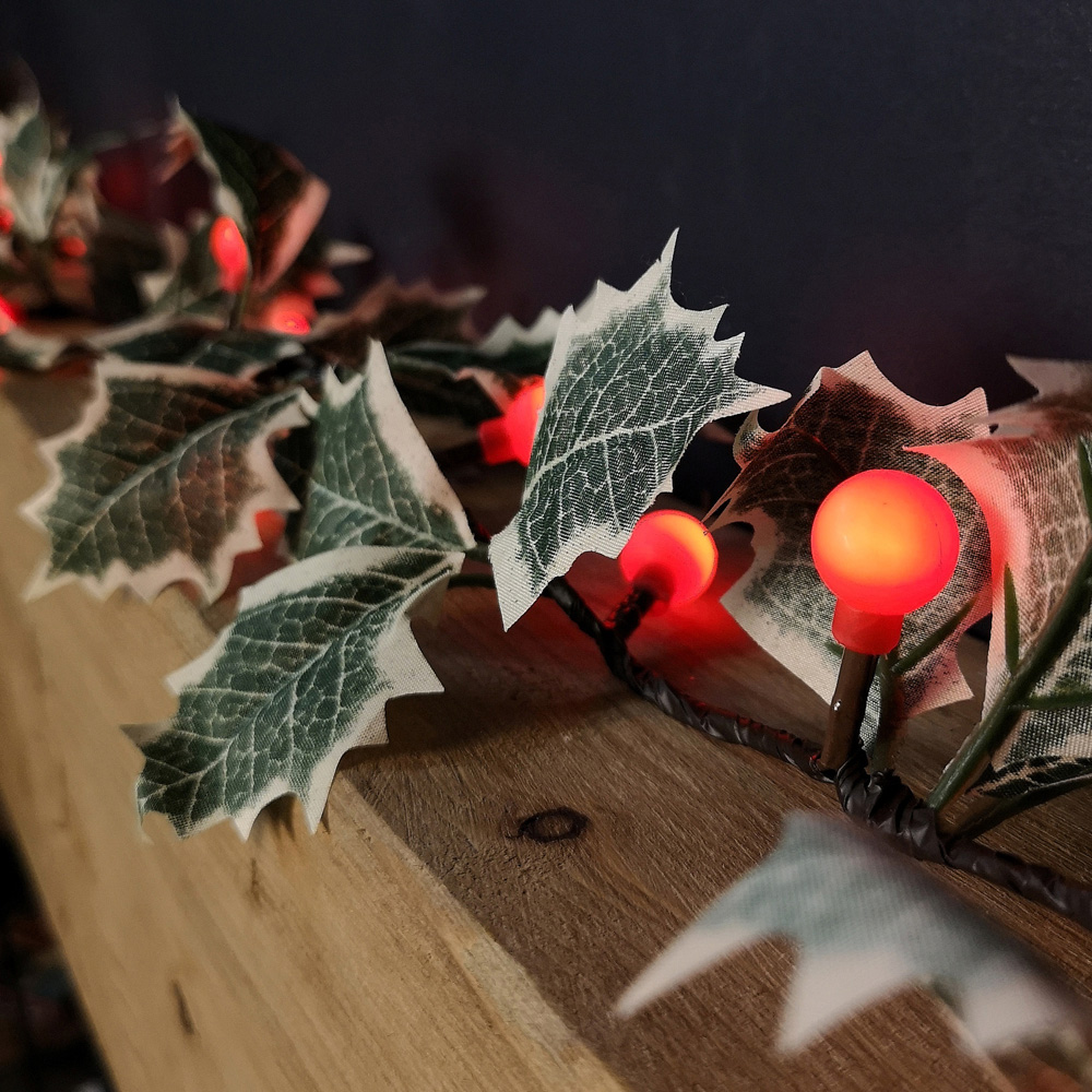 Samuel Alexander Warm White LED Artificial Garland with Berries 180cm Image 6