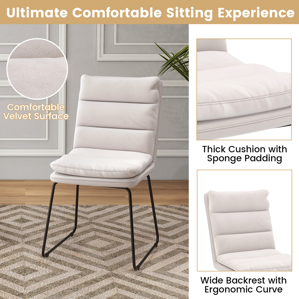 Costway White Upholstered Accent Chair Image 6