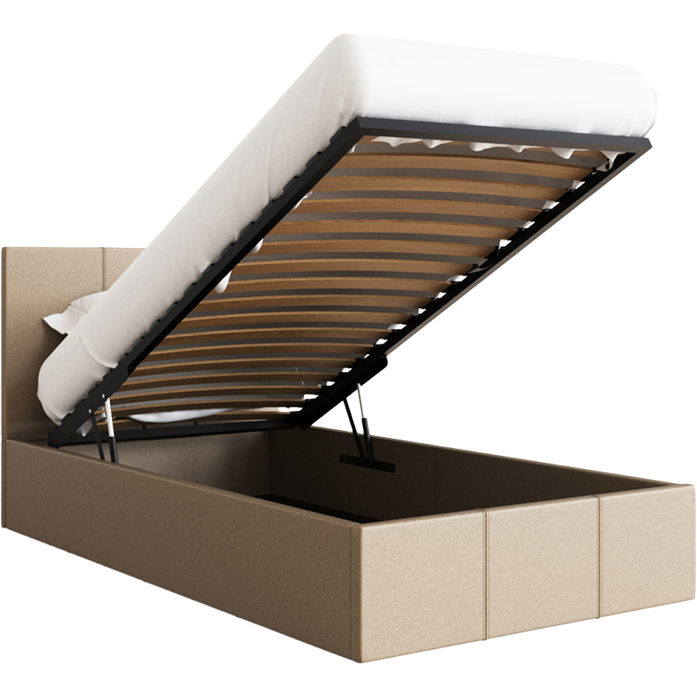 GFW Single Natural Fabric Ottoman Bed Image 7