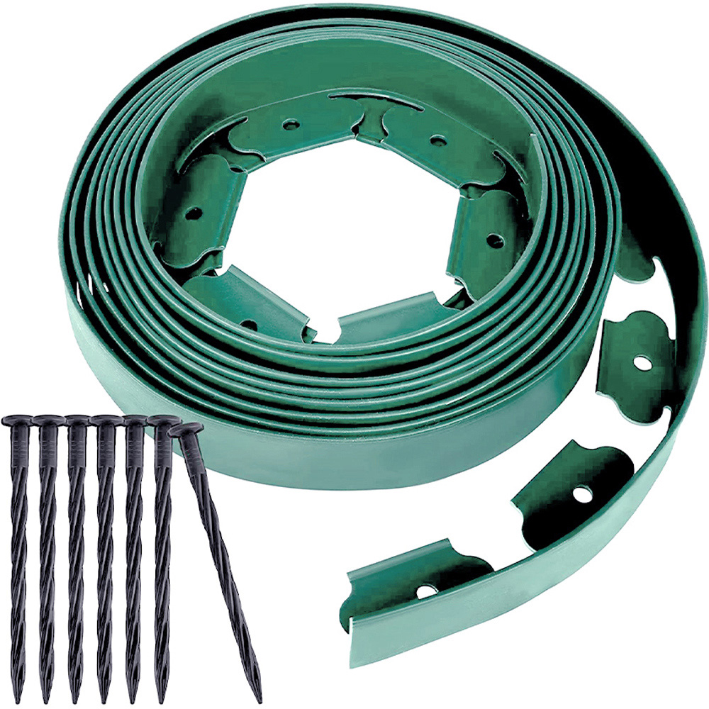 Living and Home 32ft x 10cm Green L Shaped No Dig Lawn Edging Image 7