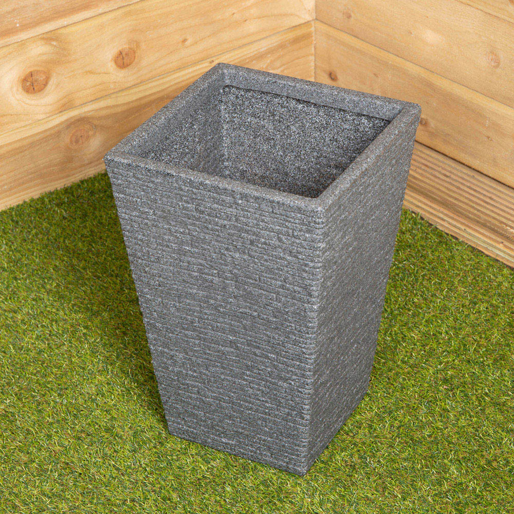 Samuel Alexander Ash Grey Slate Tall Plastic Garden Patio Trough Image 4