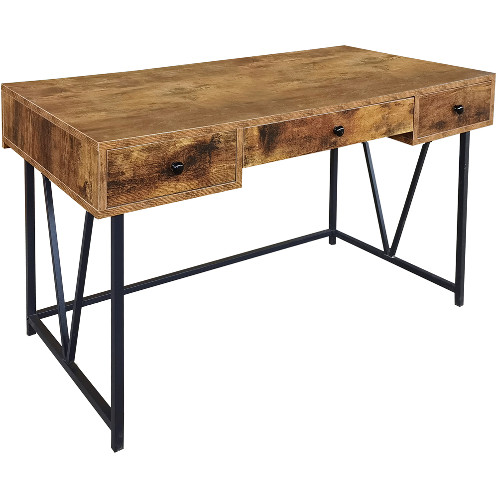 MDA Designs Belleterre 3 Drawer Black and Nutmeg Computer Desk Image 2