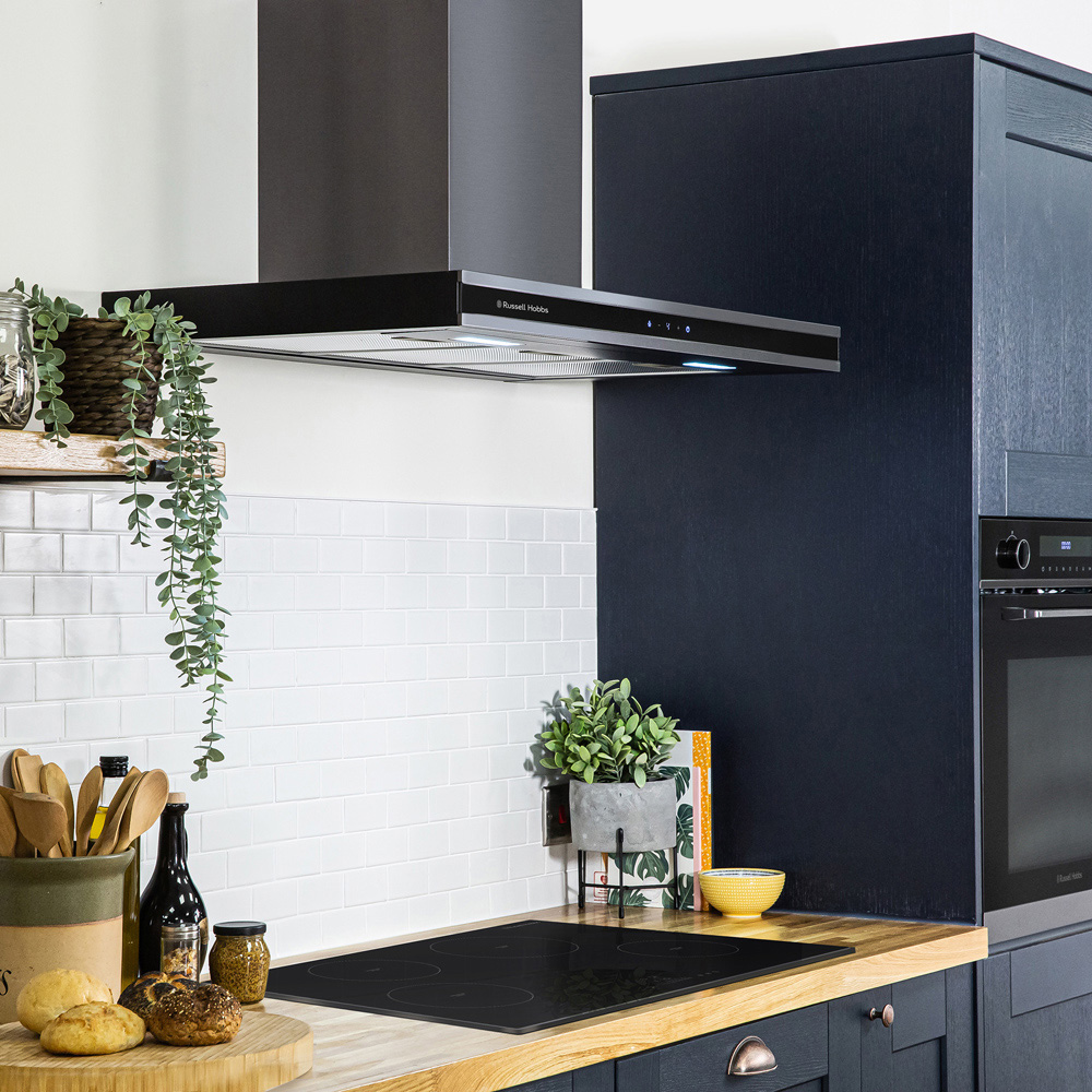 Russell Hobbs RHGCH903DS Midnight Collection 90cm T-Shaped Chimney Cooker Hood Image 2