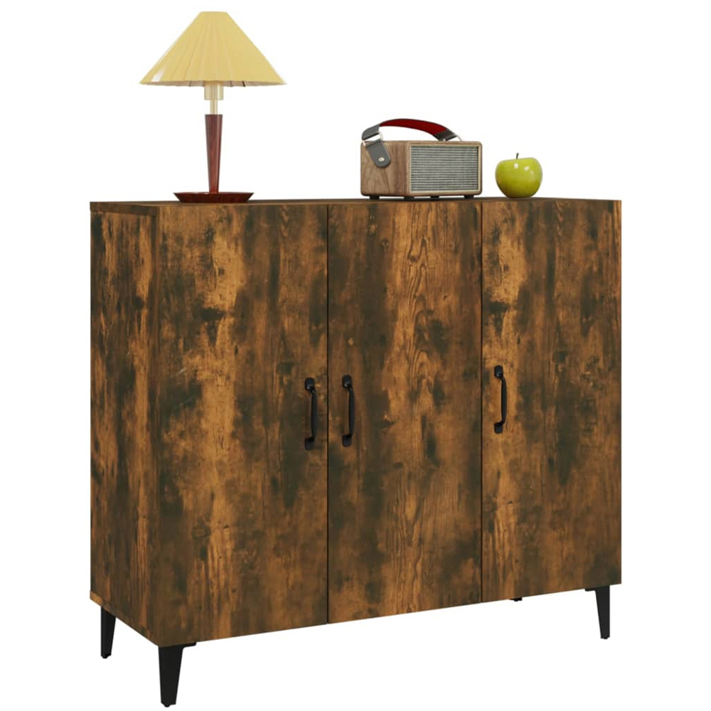 vidaXL 3 Door Smoked Oak Sideboard Image 4