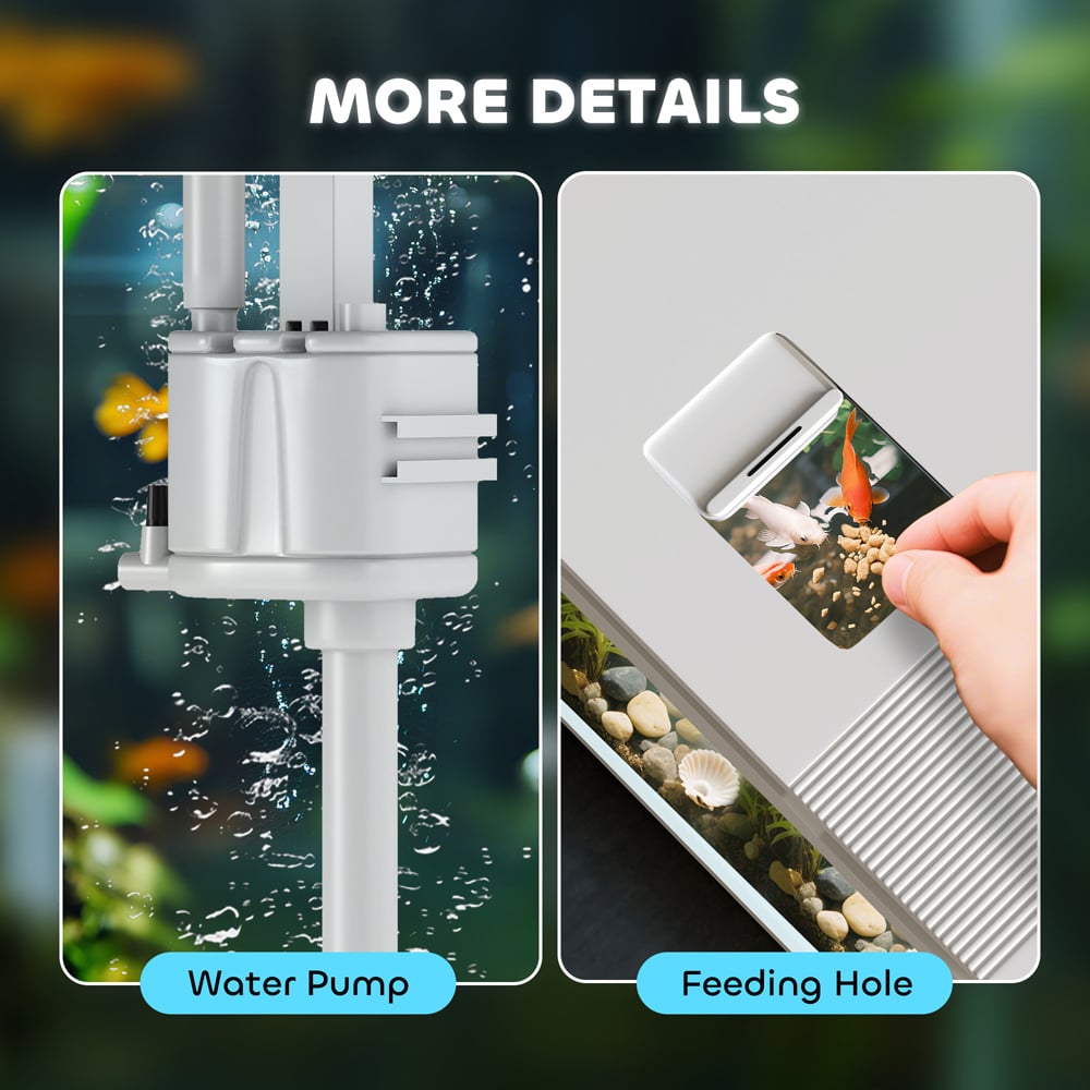 PawHut White LED Fish Tank with Filter System and Water Pump 26L Image 4
