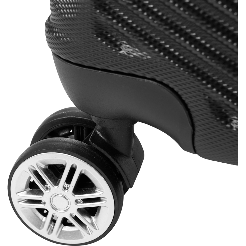 H&O Direct 2 Piece Black ABS Hard Shell Suitcase Set with Spinner Wheels Image 4