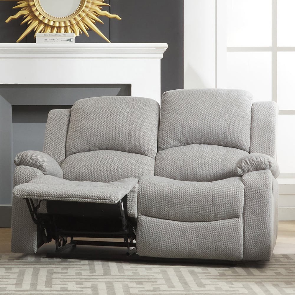 Marldon 2 Seater Light Grey Manual Recliner Sofa Image 2
