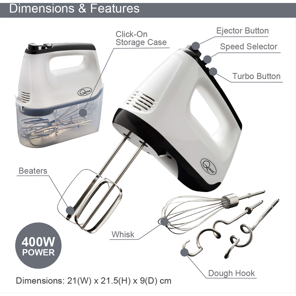 Benross White Hand Mixer with Storage Case Image 8