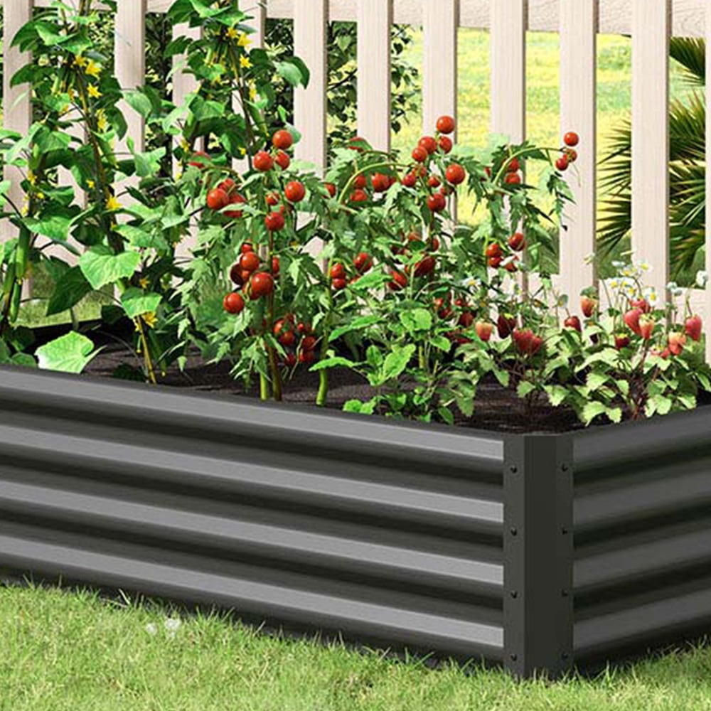 Living and Home Black Galvanised Steel Raised Garden Bed 120 x 60cm Image 7