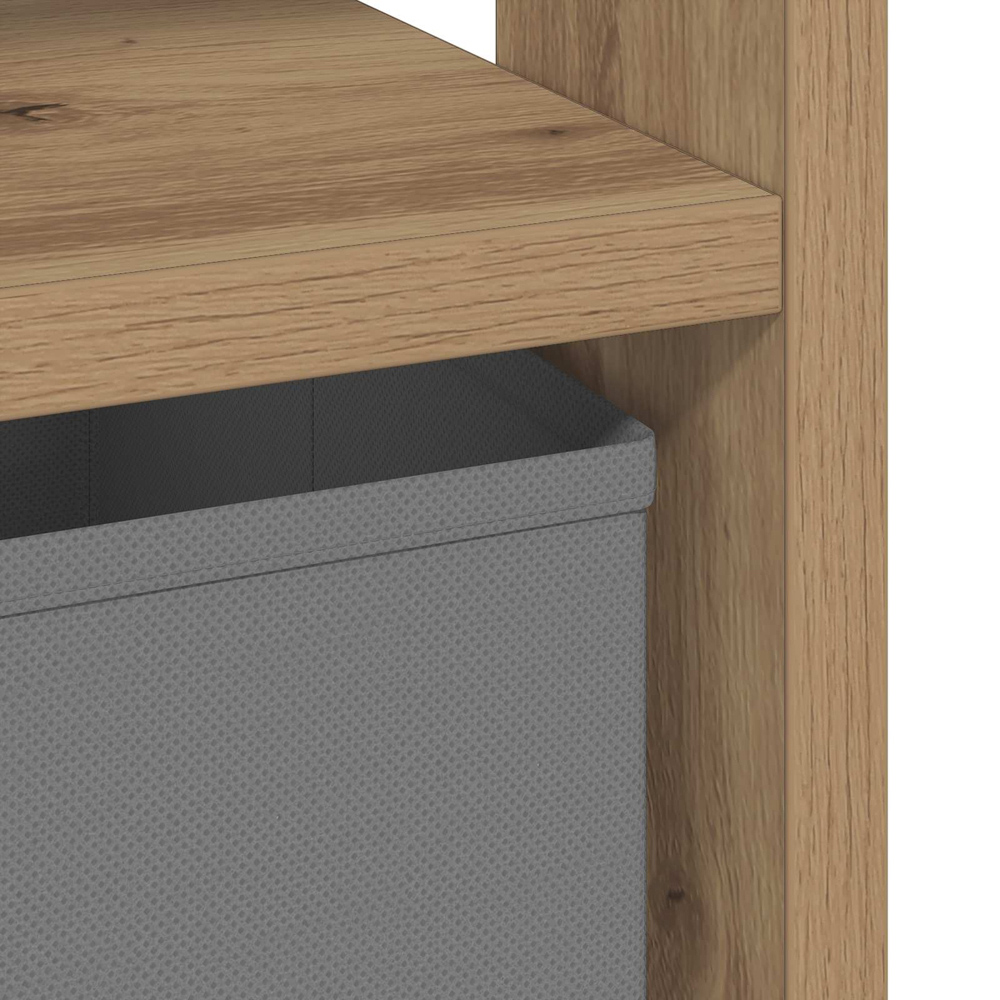 vidaXL Single Drawer Single Shelf Artisan Oak Wooden Bedside Table Image 8