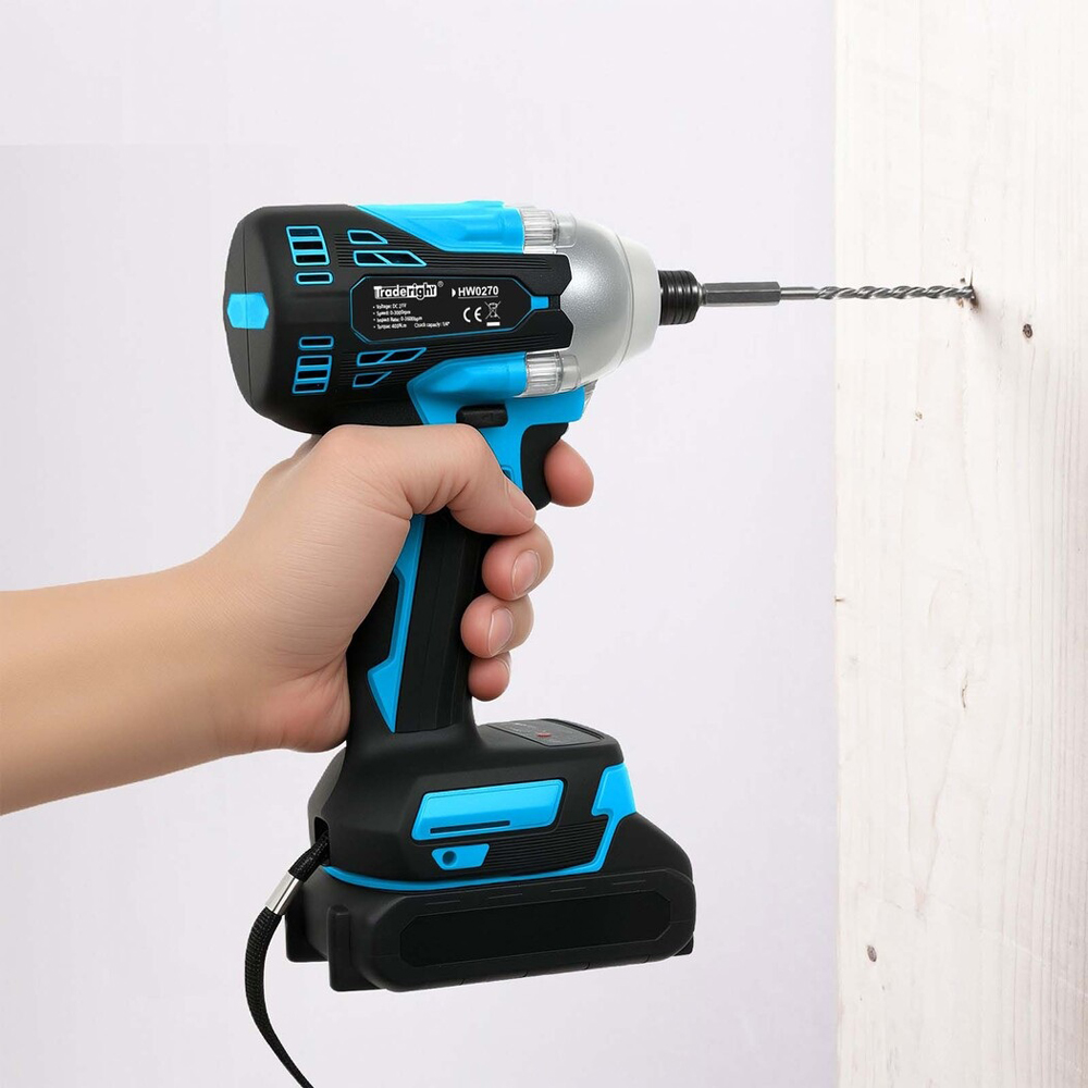Traderight 21V Cordless Brushless 1/4 inch Impact Driver with 2 Batteries Image 3