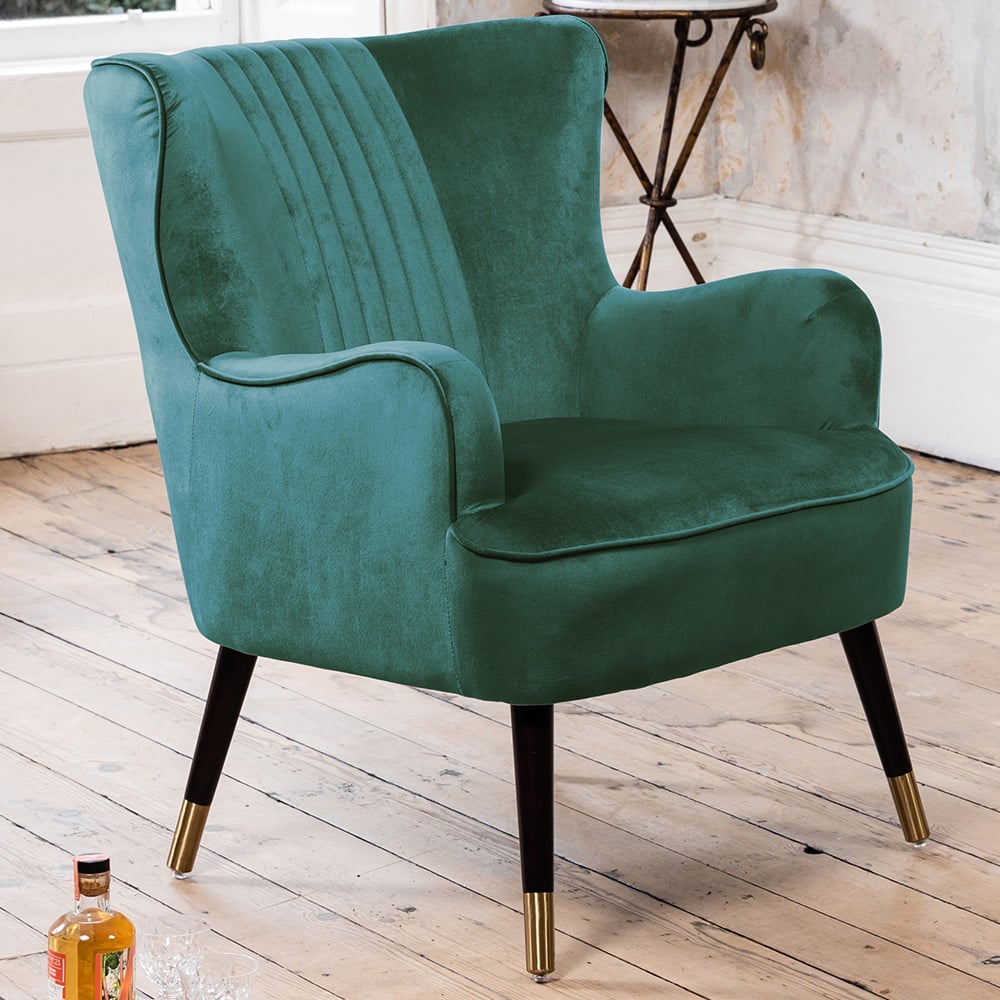 Artemis Home Madison Green Velvet Accent Chair Image 1