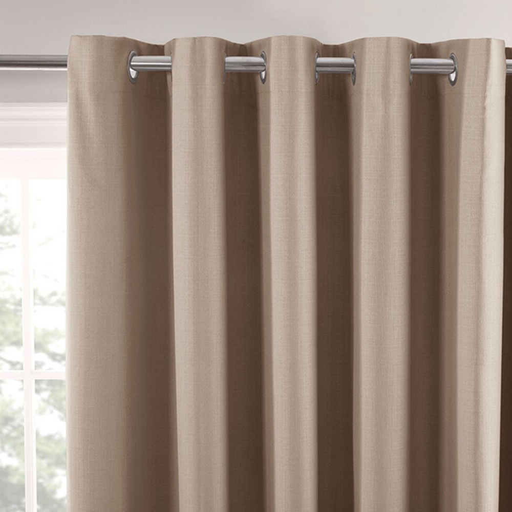 Divante Hoxton Natural Blackout Eyelet Curtains 168 x 137cm Image 3
