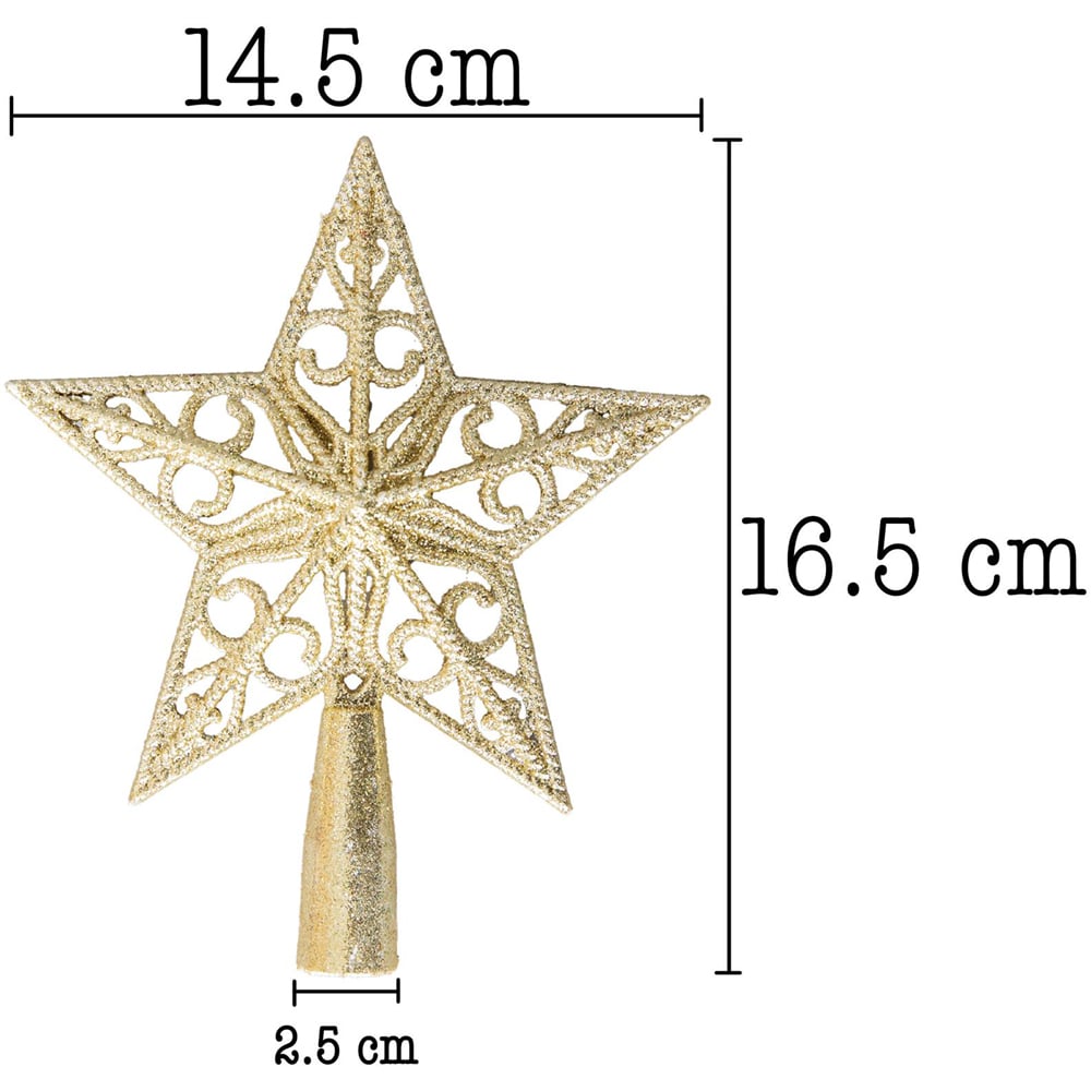 Shatchi Gold Glitter Star Tree Topper Image 5